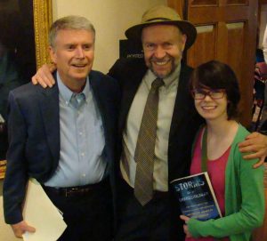 Don with Lauren and Dr James Hansen 10 April 2014 West Chester University cropped