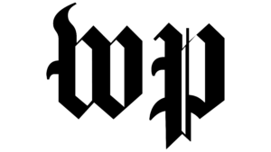 Washington Post logo with the "WP" in black writing against a white background.