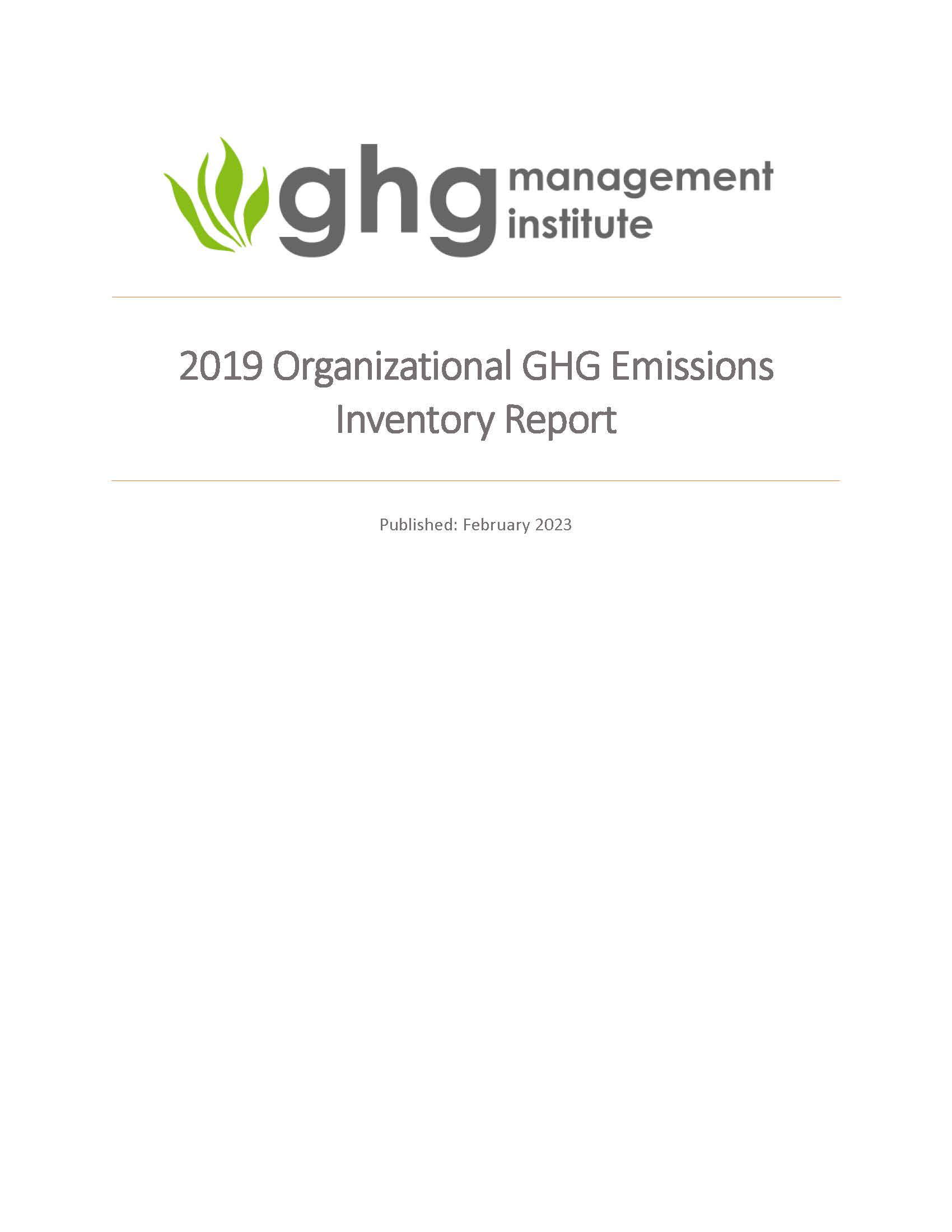 2019 GHG Inventory Report