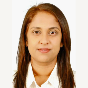 A portrait of Kavita Gunness, a fellow at GHGMI.
