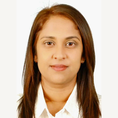 A portrait of Kavita Gunness, a fellow at GHGMI.