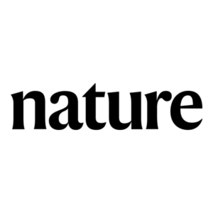 Square logo for Nature journal, which is the word "nature" in black against a white background.