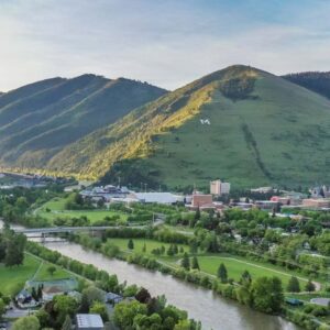 Aerial view of Missoula, Montana, host city of the GHGMI Capstone Academy GHG management workshop.